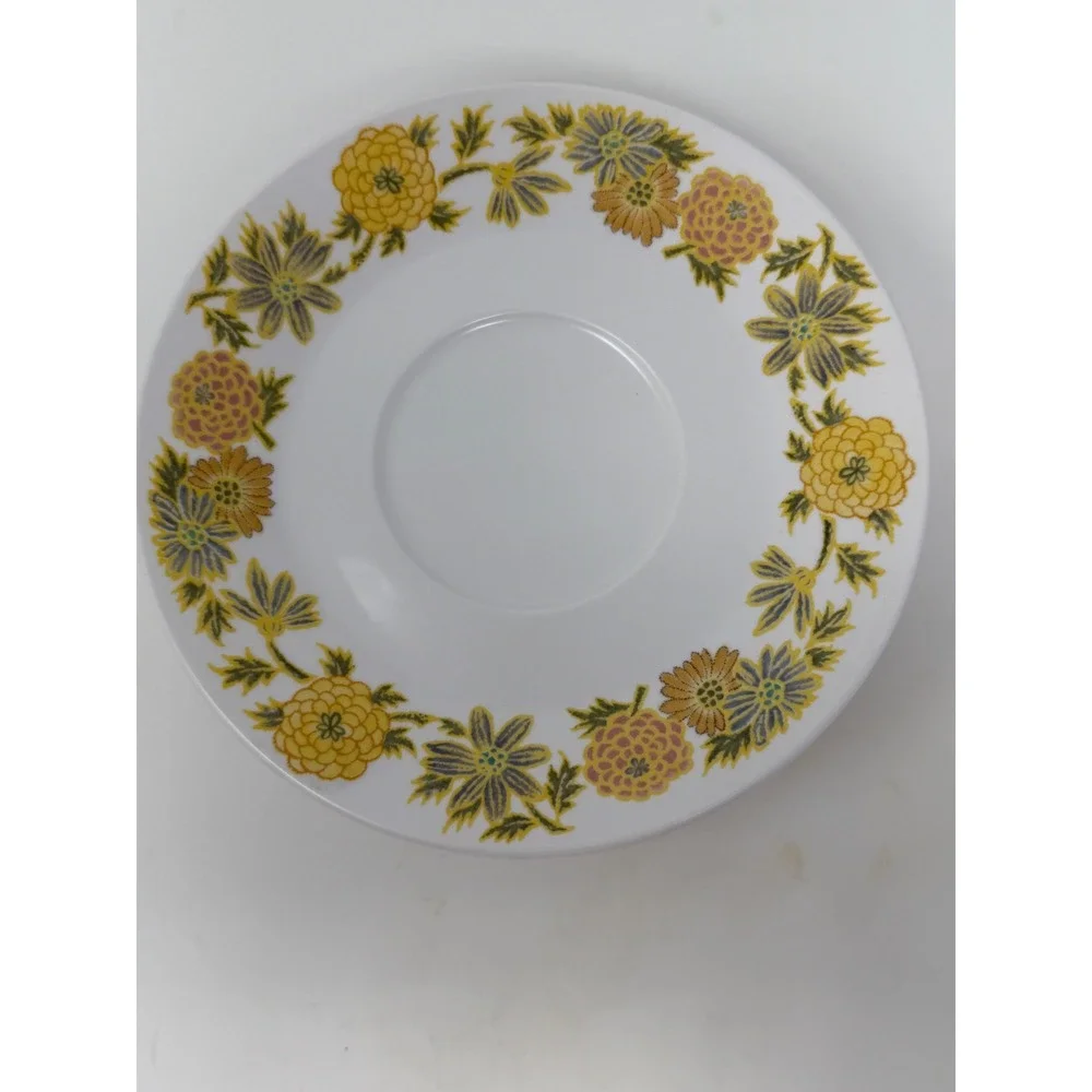 Set of‎ 6 Noritake Progression China Sunny Side Saucers Floral Yellow Japan Set